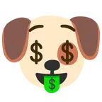 Hundegesicht + Gesicht mit Dollarzeichen