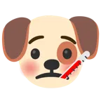 Hundegesicht + Gesicht mit Fieberthermometer