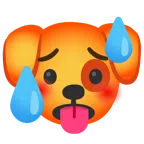 Hundegesicht + schwitzendes Gesicht