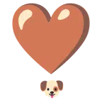 Hundegesicht + Herz als Ausrufezeichen
