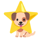 Hundegesicht + weißer mittelgroßer Stern