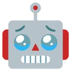 gözleri dolmuş yüz + robot