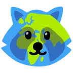 Waschbär + Globus mit Europa und Afrika