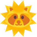 Waschbär + Sonne mit Gesicht