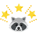 Waschbär + funkelnder Stern