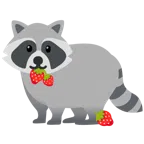 Waschbär + Erdbeere