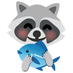 Waschbär + Fisch