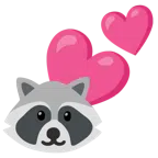 Waschbär + zwei Herzen