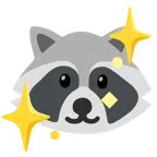 Waschbär + funkelndes Herz