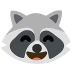 Waschbär + grinsendes Gesicht mit lachenden Augen