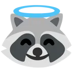 Waschbär + lächelndes Gesicht mit Heiligenschein