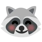 Waschbär + lächelndes Gesicht mit lachenden Augen