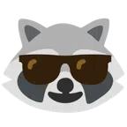 Waschbär + lächelndes Gesicht mit Sonnenbrille