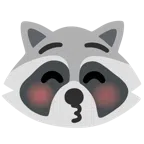 Waschbär + küssendes Gesicht mit geschlossenen Augen