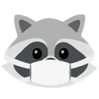 Waschbär + Gesicht mit Atemschutzmaske