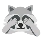 Waschbär + sich die Augen zuhaltendes Affengesicht