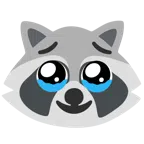 Waschbär + Gesicht, das Tränen zurückhält