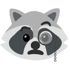 Waschbär + Gesicht mit Monokel