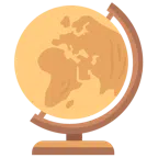 Holz + Globus mit Europa und Afrika