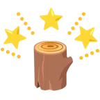Holz + funkelnder Stern