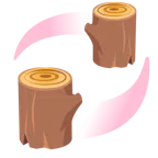 Holz + kreisende Herzen