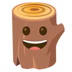 Holz + grinsendes Gesicht
