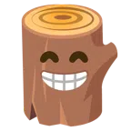 Holz + strahlendes Gesicht mit lachenden Augen