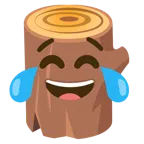 Holz + Gesicht mit Freudentränen