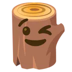 Holz + zwinkerndes Gesicht