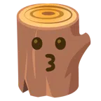 Holz + küssendes Gesicht