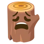 Holz + erschöpftes Gesicht