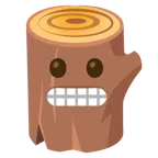 Holz + Grimassen schneidendes Gesicht