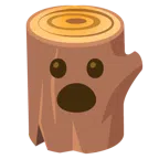 Holz + Gesicht mit offenem Mund