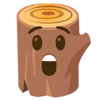Holz + erstauntes Gesicht