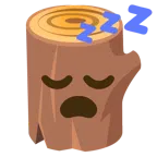 Holz + schlafendes Gesicht
