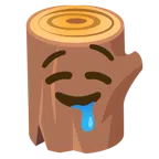 Holz + sabberndes Gesicht