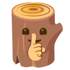 Holz + ermahnendes Gesicht