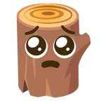 Holz + bettelndes Gesicht