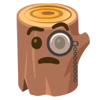 Holz + Gesicht mit Monokel