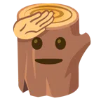Holz + salutierendes Gesicht
