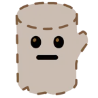 Holz + gestricheltes Gesicht