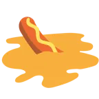 cara derritiéndose + perrito caliente