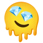 cara derritiéndose + piedra preciosa