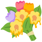cara derritiéndose + ramo de flores