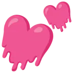 cara derritiéndose + dos corazones