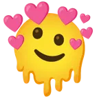 cara derritiéndose + corazón con flecha