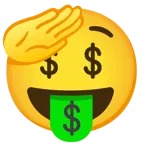 selamlayan yüz + para ağızlı yüz