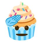 selamlayan yüz + cupcake