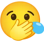 gözleri açık ve eliyle ağzını kapatan yüz + uykulu yüz