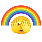 face with peeking eye + rainbow